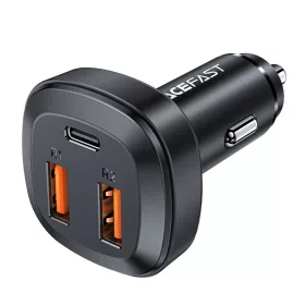   Acefast - Car Charger (B9) - 2x USB, Type-C, Fast Charging, 66W, PD3.0, QC4+, Zinc Alloy - Black