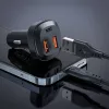 Acefast - Car Charger (B9) - 2x USB, Type-C, Fast Charging, 66W, PD3.0, QC4+, Zinc Alloy - Black