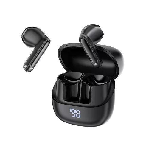 Acefast - Vezeték nélküli fülhallgató (W2) - TWS, Bluetooth 5.4, 4 mikrofonos ENC, IPX4, 400mAh, LED digitális kijelző, mágneses kialakítás - fekete