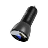 Acefast - Car Charger (B6) - with Digital Display, USB, Type-C, Fast Charging, 63W, PD3.0, PPS, QC3.0, Zinc Alloy - Black