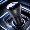 Acefast - Car Charger (B6) - with Digital Display, USB, Type-C, Fast Charging, 63W, PD3.0, PPS, QC3.0, Zinc Alloy - Black