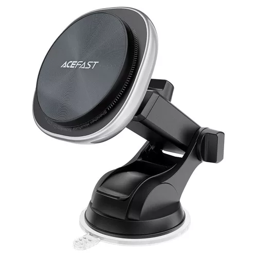 Acefast - Autós tartó vezeték nélküli töltéssel (D42) - Műszerfalra/Szélvédőre, Mágneses tapadás, USB-C, 15W, 4.7 - 6.9" telefonokhoz - Silver