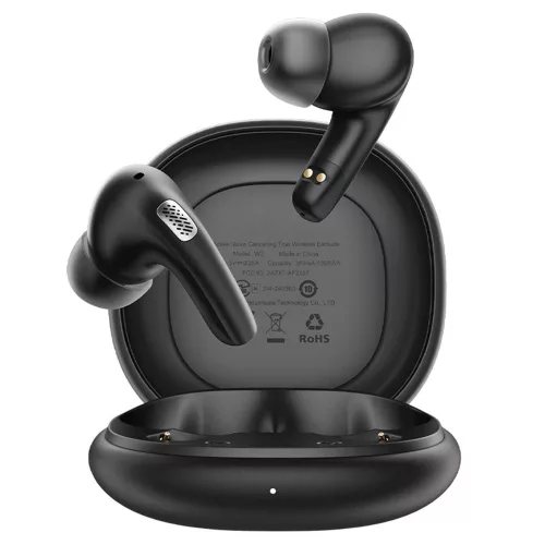 Acefast - Vezeték nélküli fülhallgató (W3) - Bluetooth V5.4, Aktív zajcsökkentés, 4 mikrofon, ANC + ENC, IPX4, 350mAh - Fekete
