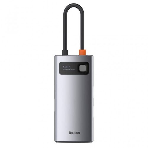 Baseus - Docking Station Metal Glam (CAHUB-CY0G) - Type-C to 2x USB, Type-C, HDMI, 4K@30 Hz, PD100W - Grey