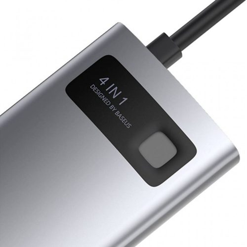 Baseus - Docking Station Metal Glam (CAHUB-CY0G) - Type-C to 2x USB, Type-C, HDMI, 4K@30 Hz, PD100W - Grey