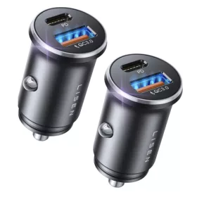   Lisen - Car Charger (YL0223080037) (2 pack) - USB, Type-C, PD36W, Q3.0, 12V/24V - Black