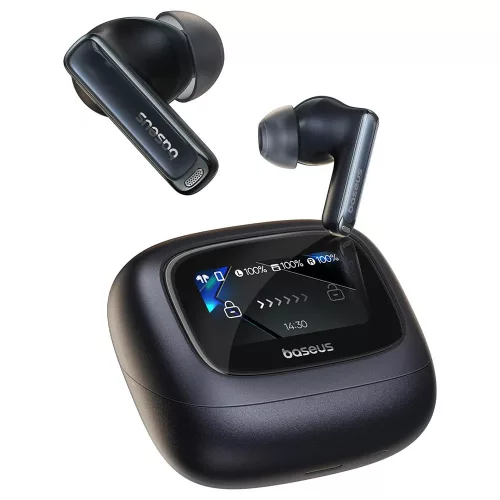 Baseus - Vezeték nélküli fülhallgató M2s Ultra (A00074101123-00) - Valódi vezeték nélküli, Bluetooth 5.4, 4 mikrofonos ENC, okoskijelző - fekete