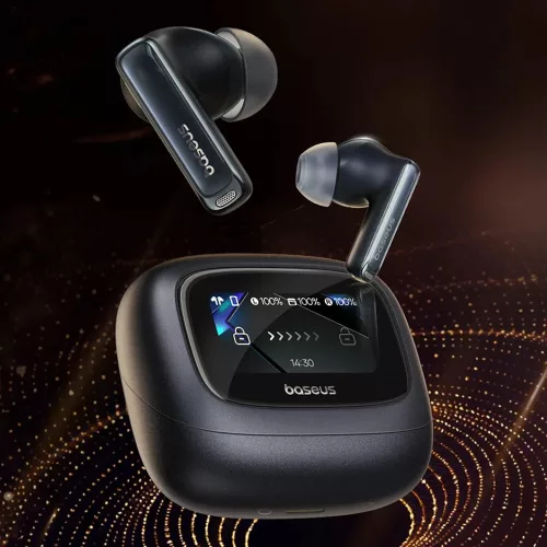 Baseus - Vezeték nélküli fülhallgató M2s Ultra (A00074101123-00) - Valódi vezeték nélküli, Bluetooth 5.4, 4 mikrofonos ENC, okoskijelző - fekete