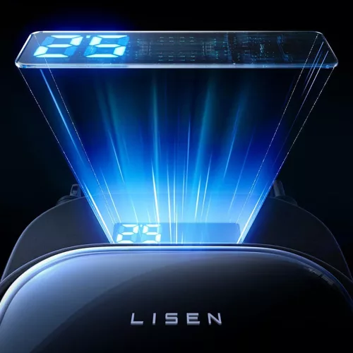 Lisen - Car Charger (YL0224080017) - 4in1, USB, Type-C, with 2x Retractable Cable, LED Display, 96W, 12V=24V - Black