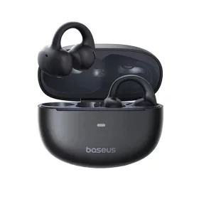   Baseus - Bowie MC1 vezeték nélküli fülhallgató (A00083501126-00) - Nyitott fülre szerelhető, csiptetős kialakítás, BT V5.4, IP57 vízálló, 600mAh - fekete