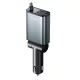 Lisen - Car Charger (YL0325010016) - 3in1, with Type-C Retractable Cable, 57W, Aluminum Alloy, 12V/24V - Black