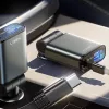 Lisen - Car Charger (YL0325010016) - 3in1, with Type-C Retractable Cable, 57W, Aluminum Alloy, 12V/24V - Black
