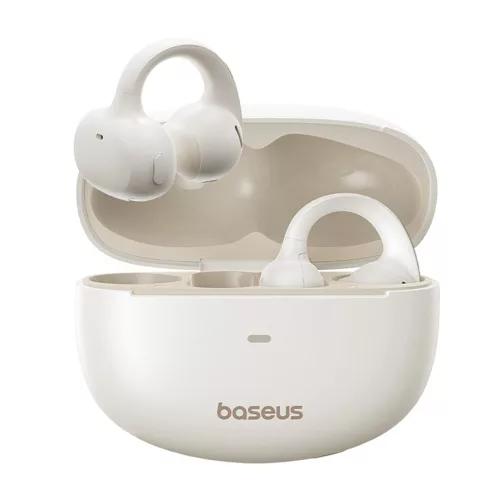 Baseus - Bowie MC1 vezeték nélküli fülhallgató (A00083501226-00) - Nyitott fülű, csiptetős kialakítás, BT V5.4, IP57 vízálló, 600mAh - Fehér