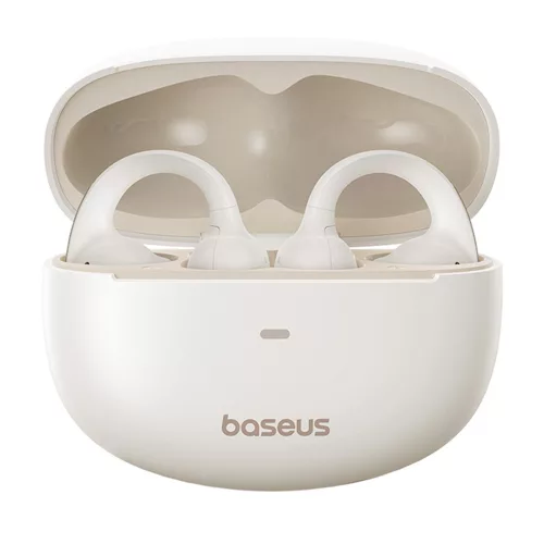 Baseus - Bowie MC1 vezeték nélküli fülhallgató (A00083501226-00) - Nyitott fülű, csiptetős kialakítás, BT V5.4, IP57 vízálló, 600mAh - Fehér