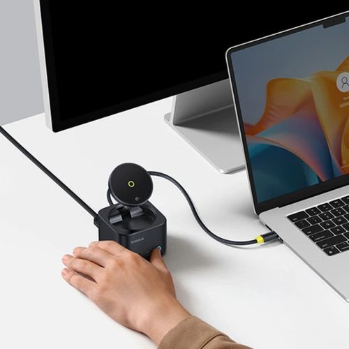 Baseus - Docking Station MagPro Series II (B00072900121-00) - Magnetic, USB, USB-C, HDMI, SD, 100W, 10Gbps, Qi2 15W - Black