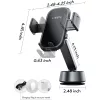 Lisen - Autós tartó A680 (YL0225010007) - Műszerfalra, Desk, Electric Tapadókorong, 360° forgás, Clamp Arm, 130mAh - Black