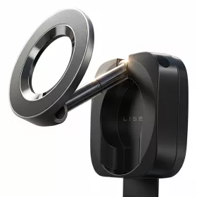   Lisen - Autós tartó (YL0224110001) - Mágneses Műszerfalra, Desk, 360° forgás, Összehajtható, Table Clip, Biztos Tartás - Black