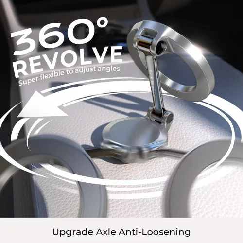 Lisen - Autós tartó (YL0224010003) - MagSafe, Műszerfalra, Univerzális, 360° forgás, Összehajtható, N52 Mágnes - Black
