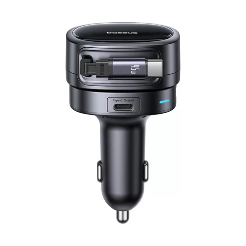 Baseus - Car Charger PrimeTrip VR1 (C00069001121-00) - with Retractable Cable, 2 x Type-C, USB, 60W - Black