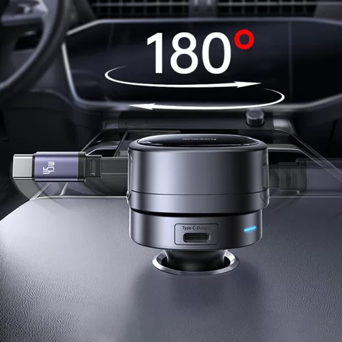 Baseus - Car Charger PrimeTrip VR1 (C00069001121-00) - with Retractable Cable, 2 x Type-C, USB, 60W - Black