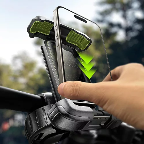 Lisen - Bike Autós tartó (YL0423080007) - Mágneses tapadás, Rázkódás elleni kialakítás, Shockproof, Rubber Pads, 360° forgás, 4-7" - Black
