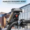 Lisen - Bike Autós tartó (YL0423080007) - Mágneses tapadás, Rázkódás elleni kialakítás, Shockproof, Rubber Pads, 360° forgás, 4-7" - Black