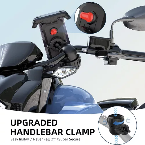 Lisen - Bike Autós tartó (YL0423080007) - Mágneses tapadás, Rázkódás elleni kialakítás, Shockproof, Rubber Pads, 360° forgás, 4-7" - Black