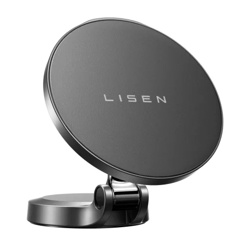 Lisen - Autós tartó vezeték nélküli töltéssel (YL0223090006) - Mágneses Műszerfalra, Univerzális, Elegant, 15W - Black