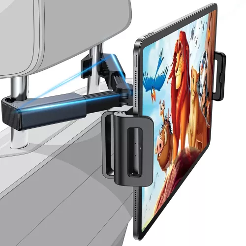 Lisen - Autós tartó (YL0221030002) Phone, Tablet up to 12.9", Headrest Mount, Állítható, Biztos Tartás - Black