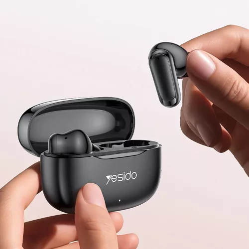 Yesido - Vezeték nélküli fülhallgató (TWS38) - Sztereó sínrendszer, Mikrofon, Bluetooth 5.4, Fülbe helyezhető kialakítás, 250mAh - Fehér
