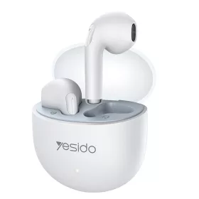   Yesido - Vezeték nélküli fülhallgató (TWS35) - Mikrofonnal, Bluetooth 5.3, Félig fülbe helyezhető kialakítás, 250mAh - Fehér