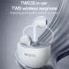 Yesido - Vezeték nélküli fülhallgató (TWS35) - Mikrofonnal, Bluetooth 5.3, Félig fülbe helyezhető kialakítás, 250mAh - Fehér