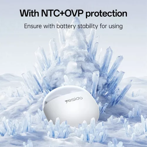 Yesido - Vezeték nélküli fülhallgató (TWS35) - Mikrofonnal, Bluetooth 5.3, Félig fülbe helyezhető kialakítás, 250mAh - Fehér