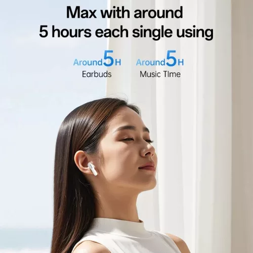 Yesido - Vezeték nélküli fülhallgató (TWS34) - Kettős mikrofon, ANC, Bluetooth 5.3, ENC, Fülbe helyezhető kialakítás, Érintésvezérlés, 320mAh - Fehér