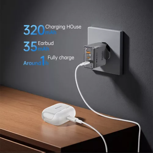 Yesido - Vezeték nélküli fülhallgató (TWS34) - Kettős mikrofon, ANC, Bluetooth 5.3, ENC, Fülbe helyezhető kialakítás, Érintésvezérlés, 320mAh - Fehér