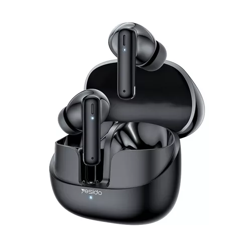 Yesido - Vezeték nélküli fülhallgató (TWS26) - Sztereó, Mikrofonnal, Bluetooth, 13 mm-es hangszóró, Fülbe helyezhető kialakítás, 250mAh - Fekete