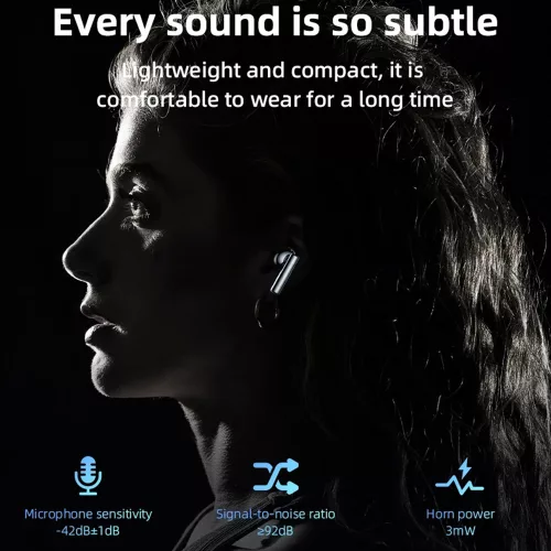 Yesido - Vezeték nélküli fülhallgató (TWS23) - Zajszűrővel, Érintésvezérléssel, Bluetooth V5.3, Fülbe helyezhető kialakítás, 300mAh - Fekete