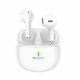   Yesido - Vezeték nélküli fülhallgató (TWS18) - Bluetooth V5.1, Félig fülbe helyezhető kialakítás, 220mAh, C típusú - Fehér