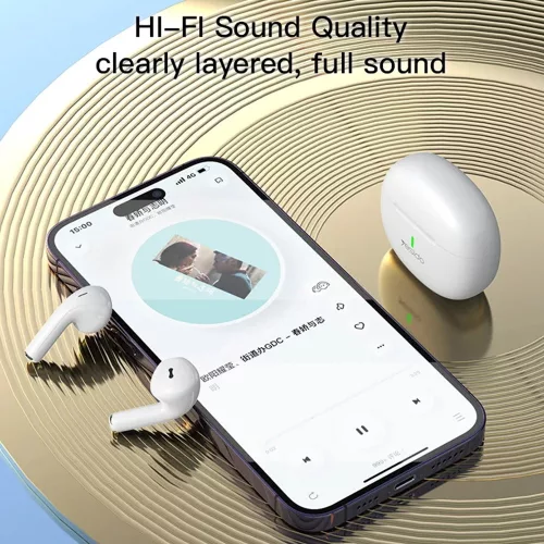 Yesido - Vezeték nélküli fülhallgató (TWS18) - Bluetooth V5.1, Félig fülbe helyezhető kialakítás, 220mAh, C típusú - Fehér