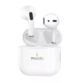   Yesido - Vezeték nélküli fülhallgató (TWS17) - Bluetooth V5.1-gyel, félig fülbe helyezhető kialakítás, 200mAh, C típusú - fehér