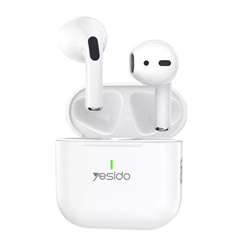 Yesido - Vezeték nélküli fülhallgató (TWS17) - Bluetooth V5.1-gyel, félig fülbe helyezhető kialakítás, 200mAh, C típusú - fehér