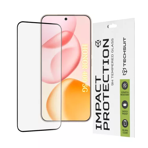 Techsuit - 111D Full Cover / Full Glue Glass - Honor 400 - Black