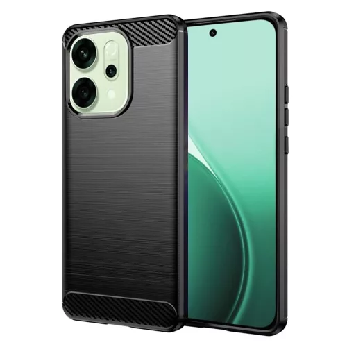 Techsuit - Carbon szilikon tok - Oppo Reno14 - Fekete
