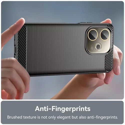 Techsuit - Carbon szilikon tok - Oppo Reno14 - Fekete