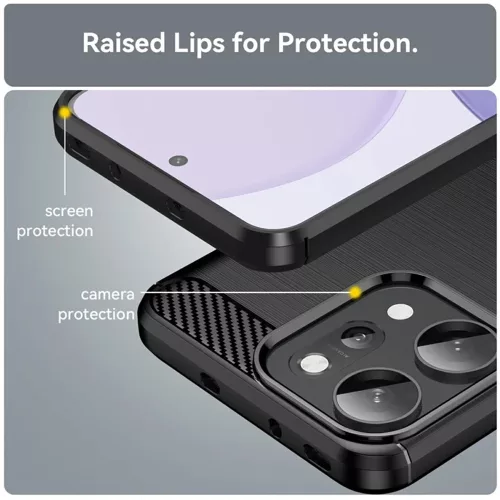 Techsuit - Carbon szilikon tok - Oppo Reno14 Pro - Fekete