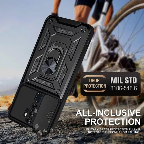 Techsuit - CamShield ütésálló tok - Oppo A5 4G / A5 5G - Fekete