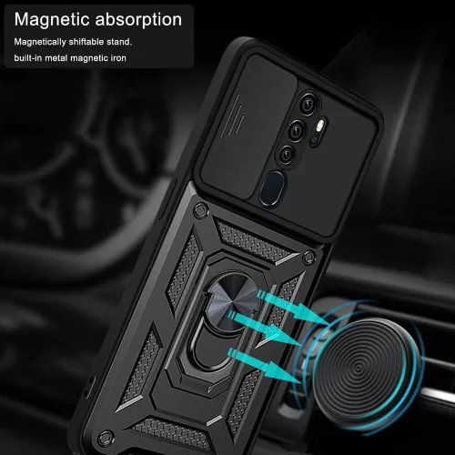 Techsuit - CamShield ütésálló tok - Oppo A5 4G / A5 5G - Fekete