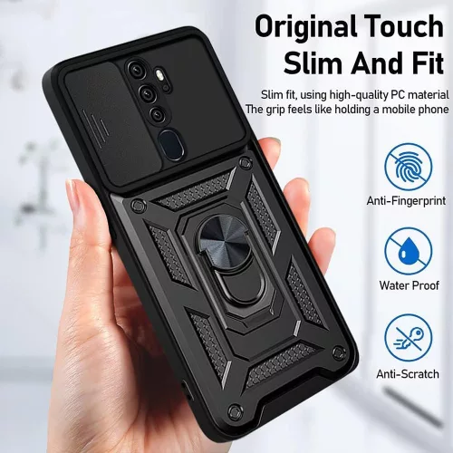 Techsuit - CamShield ütésálló tok - Oppo A5 4G / A5 5G - Fekete