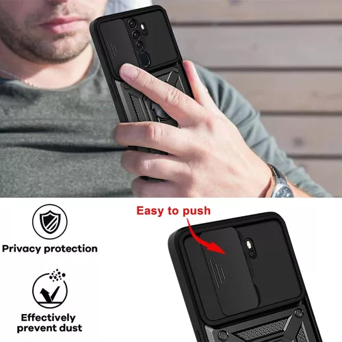 Techsuit - CamShield ütésálló tok - Oppo A5 4G / A5 5G - Fekete