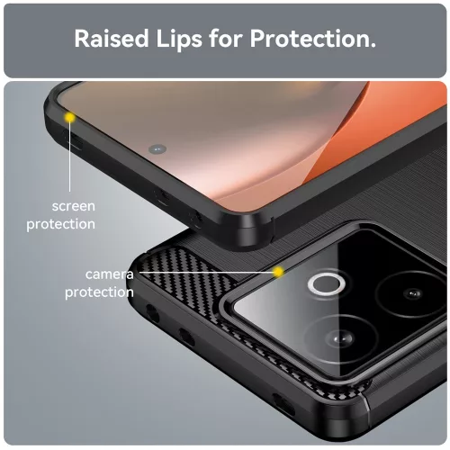 Techsuit - Carbon szilikon tok - Realme GT 7 - Fekete